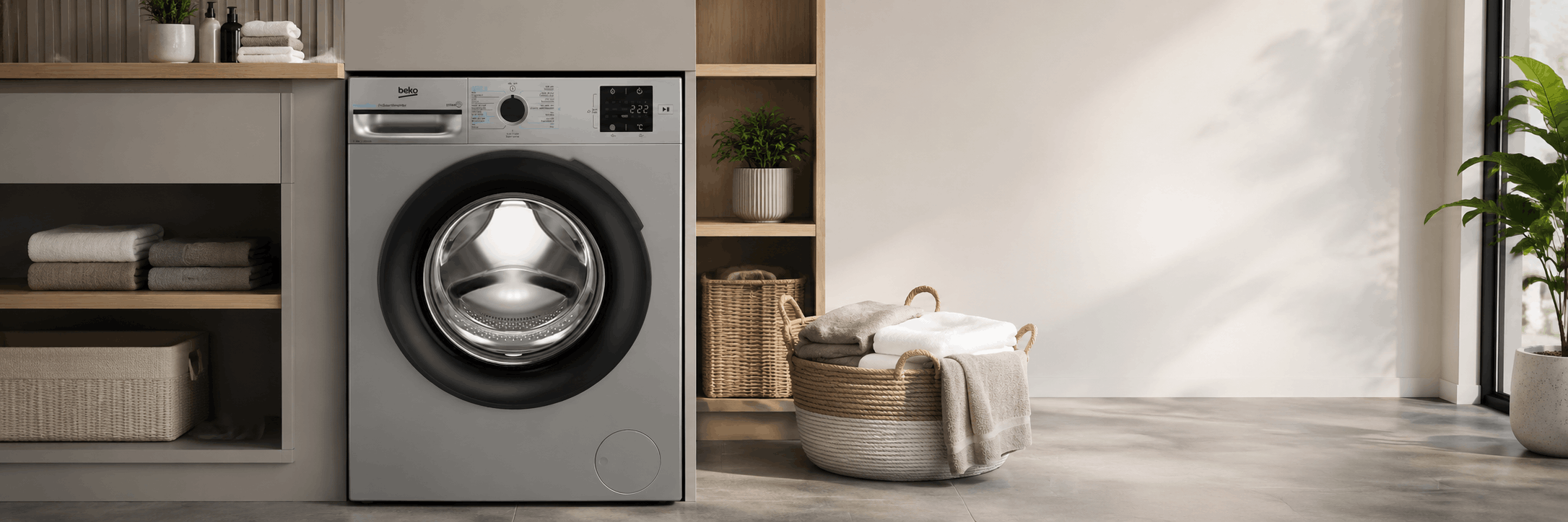 Machine à laver frontale BEKO 8KG PRO SMART INVERTER / GRIS